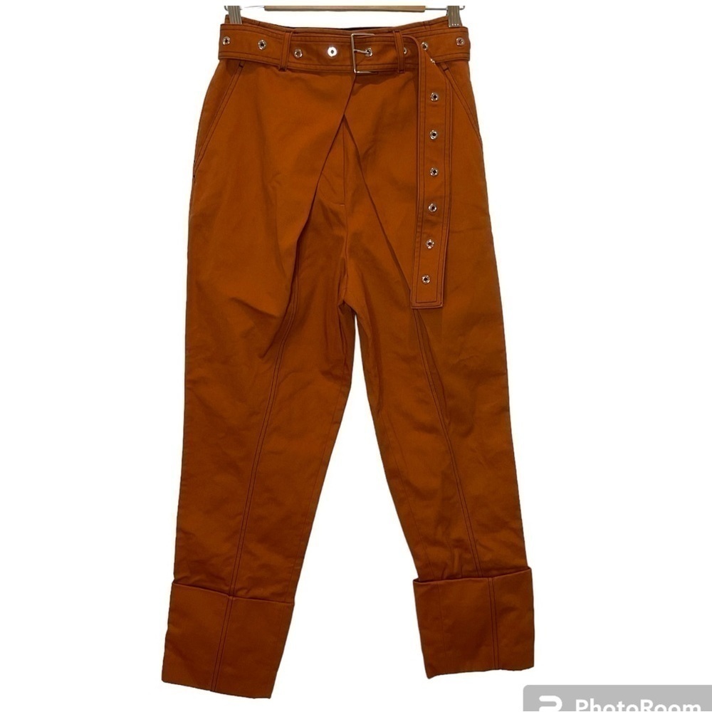 Proenza Schouler Belted Straight Pants in Cuffs Size 0 XSmall - Picture 2 of 16